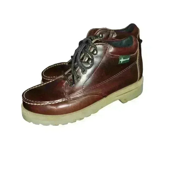 Womens 90's Vintage Eastland Moc Toe Lace-Up Leather Bootie - Picture 1 of 9